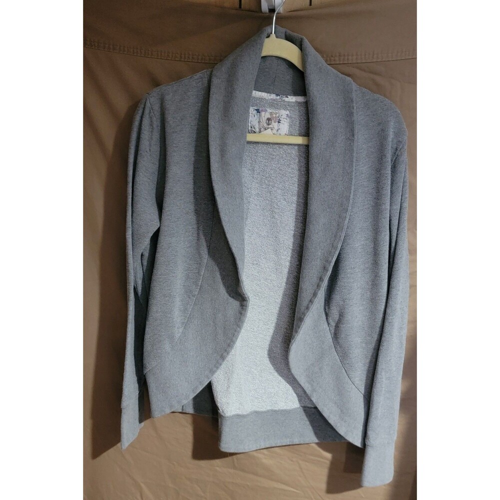 Y2K Element Cardigan Sweater Womens Size XL Gray Knit Cabincore Boho Retro Open